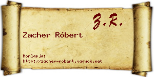 Zacher Róbert névjegykártya