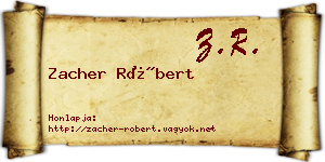 Zacher Róbert névjegykártya