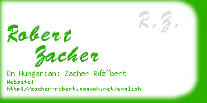 robert zacher business card